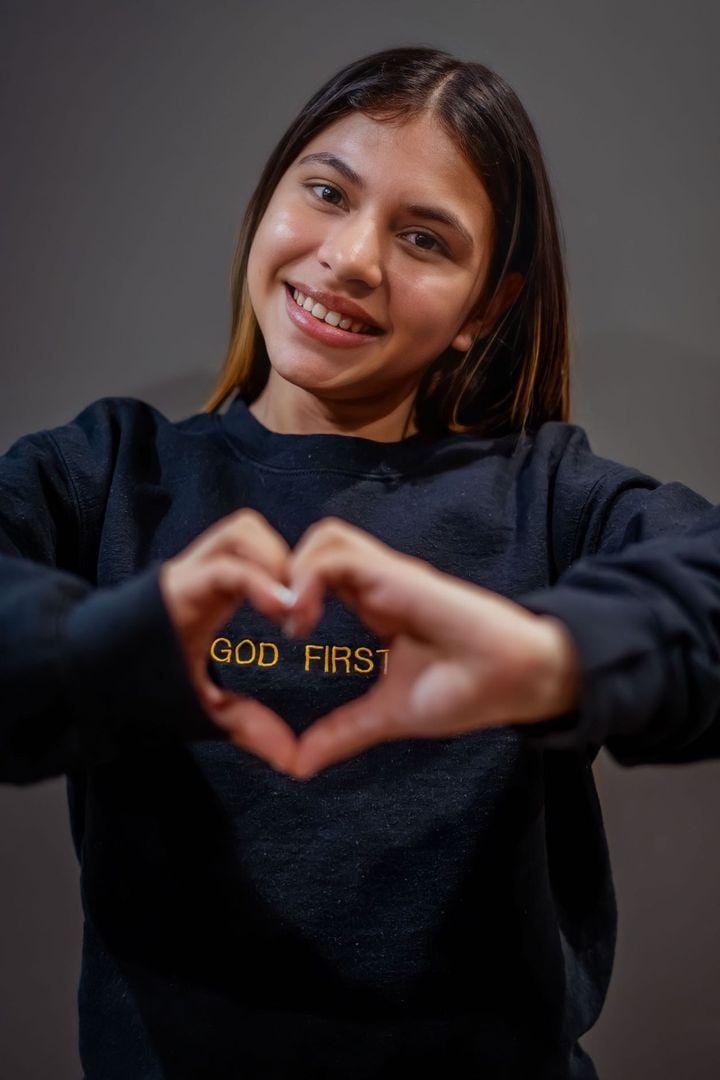 God first Crewneck Sweatshirt Embroidered