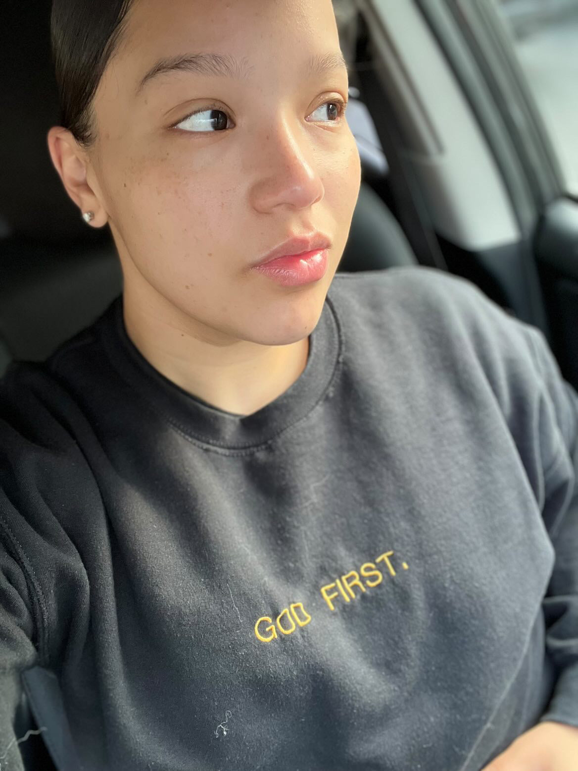 God first Crewneck Sweatshirt Embroidered